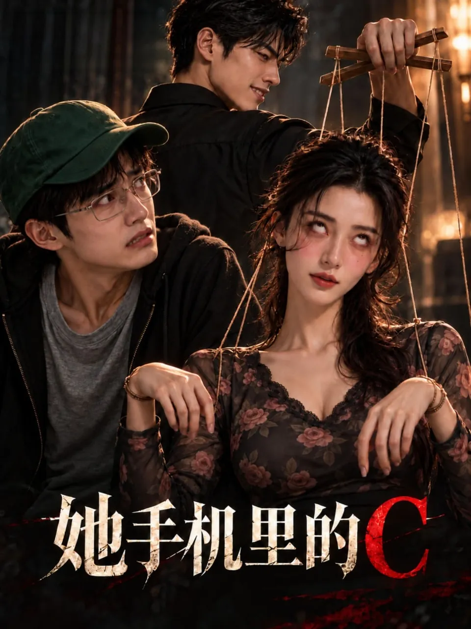 黄豆短剧《她手机里的C》悬念剧情海报